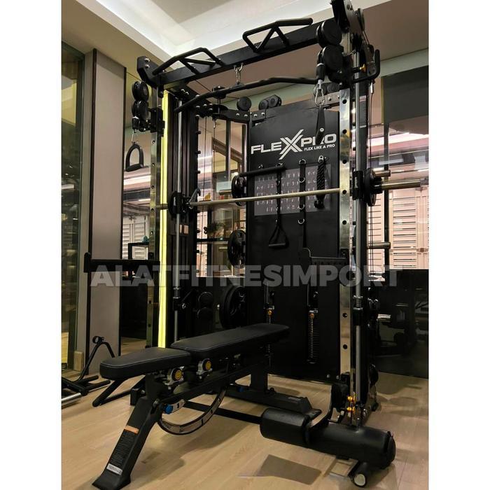 Flexpro Multifunctional Smith Machine 50+ Gerakan Latihan Home Gym