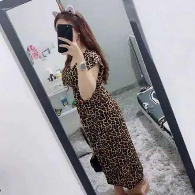 Daster Manohara Leopard Bali - Leopard Maron