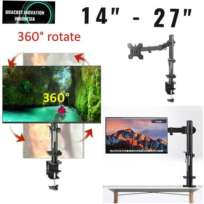 BERKUALITAS BRACKET MONITOR BRAket monitor meja 17-27" Maksimal 32" monitor