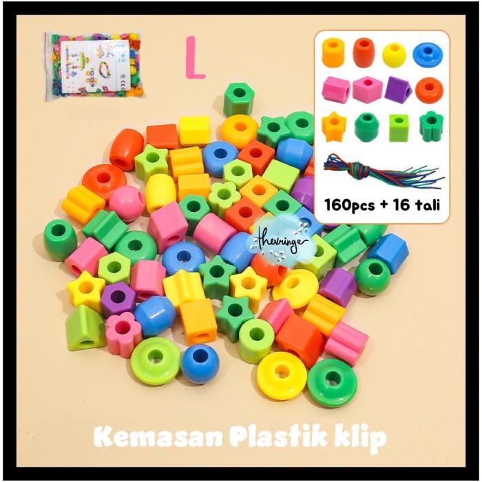 Paket Meronce Anak Paud Prasekolah Aktivitas Belajar Mainan Montessori