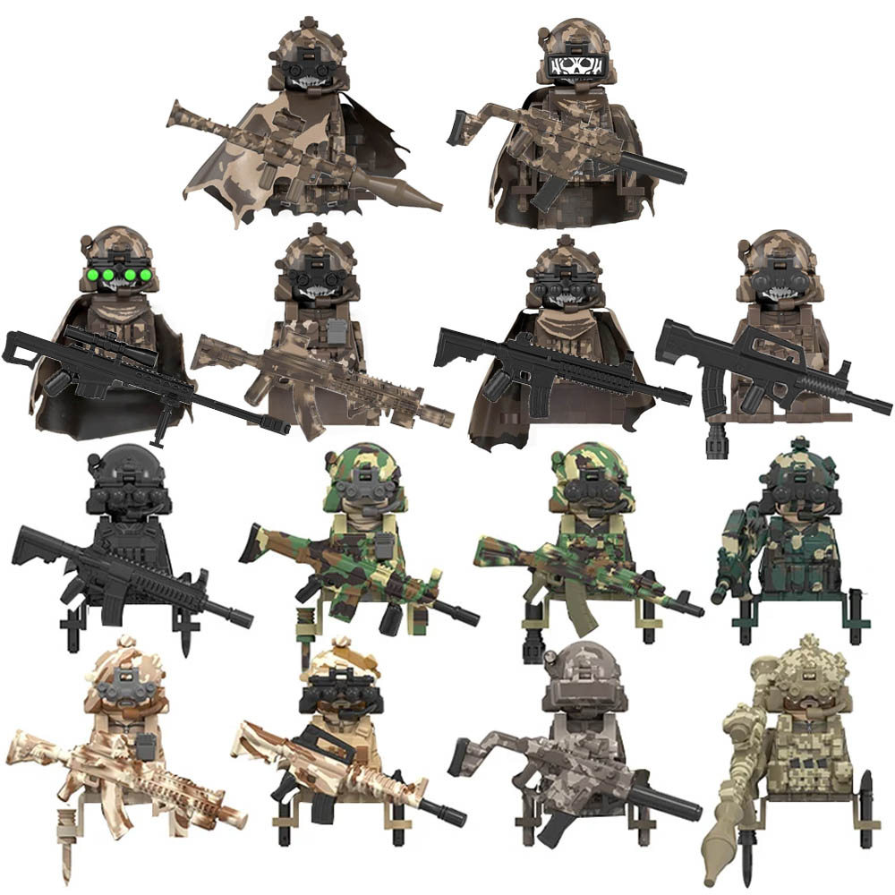 WM6147 WM6168 Military Series SWAT Special Forces Building Blocks Commando Soldier City Police Cap