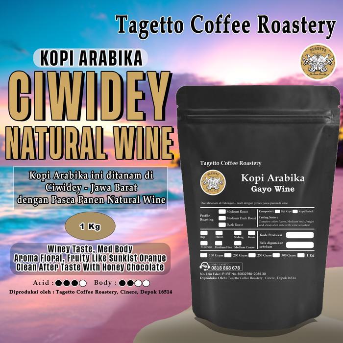 Biji Kopi Arabika Ciwidey Wine Natural 1 Kg Specialty Bubuk Kopi Hitam