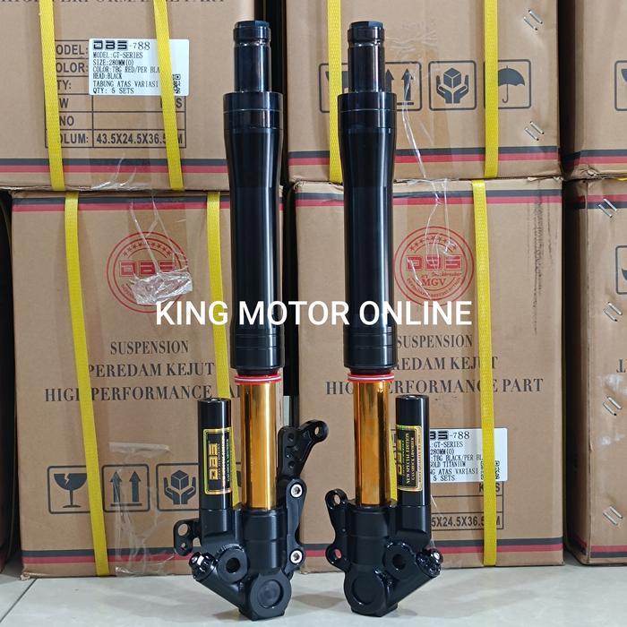 Shock depan upside down DBS 708 cnc series PCX 160 PCX 150 - black gold