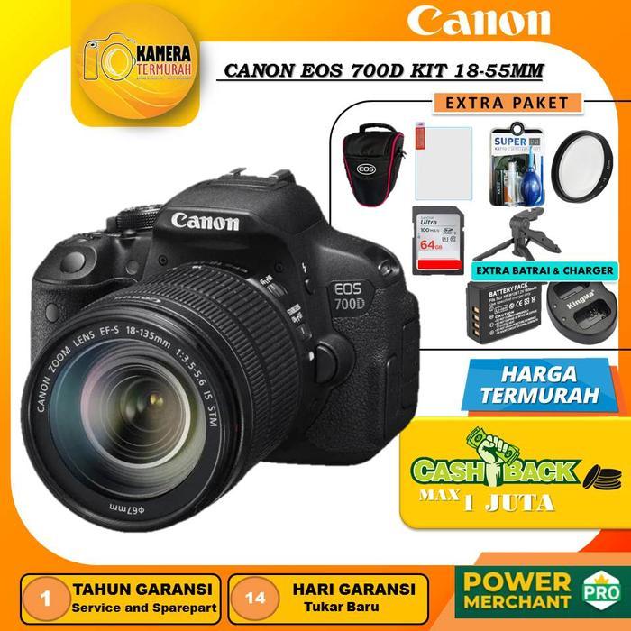 Kamera Canon Eos 700D + Lensa Kit 18-55Mm Is Stm Terbaru 