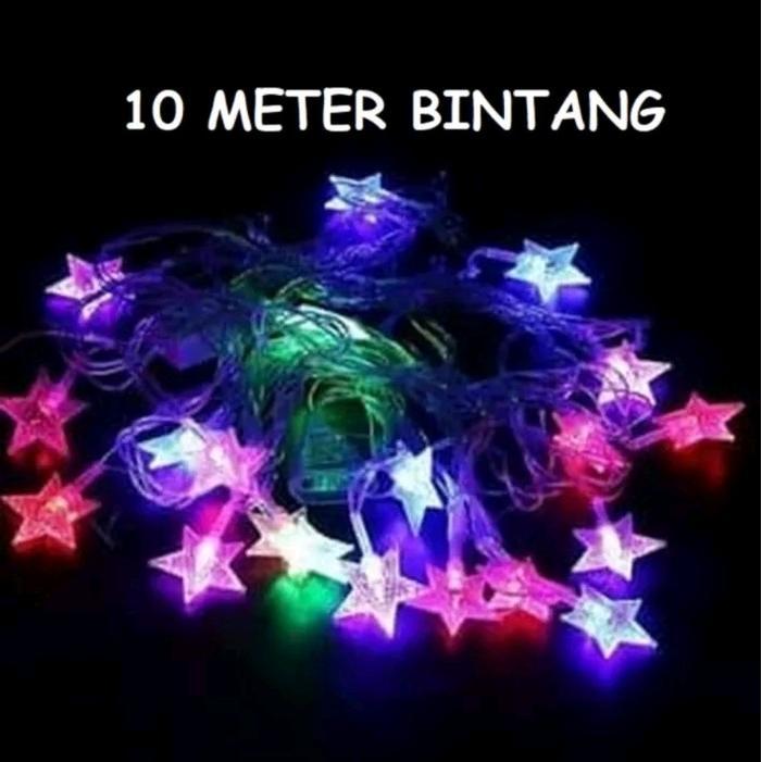 Lampu Natal Bintang 10 Meter Rainbow / Lampu Hias / Lampu Led Dekor
