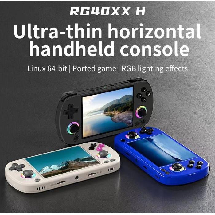 Anbernic RG40XX H Konsol Game Retro Portabel 4 Inci Abu-abu, Biru, Hitam
