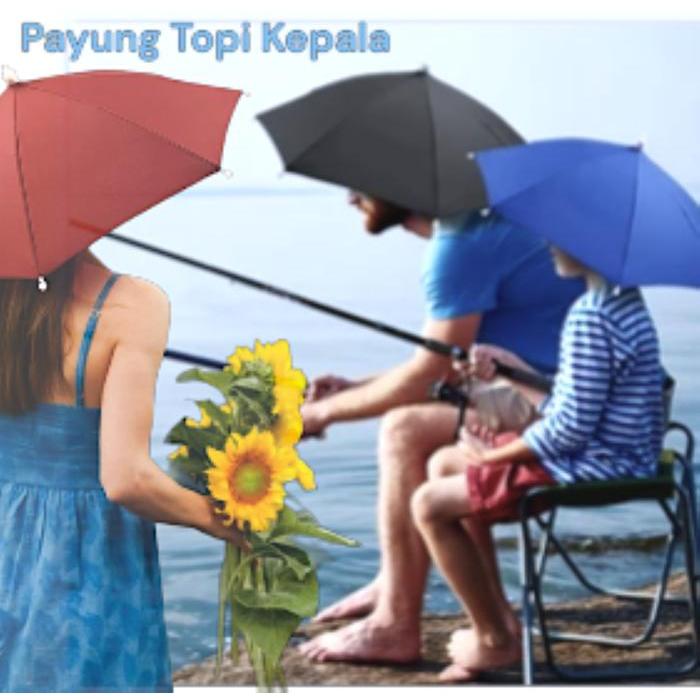 [Terbaru Terlaris Hot Sale Promo Topi Payung Kepala Caping Mancing Berkebun Hiking Hat Umbrella