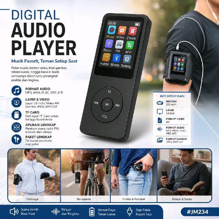[Original] Digital Audio Player Mp3 Mp4 Portabel Layar Bluetooth / Portable Digital Audio Player Mp3
