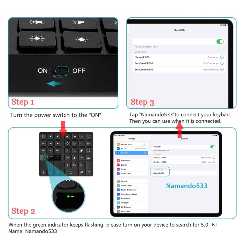 Rechargeable 35 Keys Wireless Drawing Keyboard Rechargeable Keypad for Procreate 10meter Operating