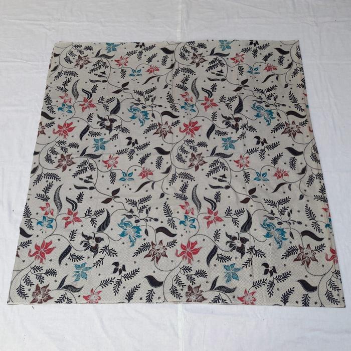 KAIN BATIK BUNGA TERATAI (BIRU MERAH)