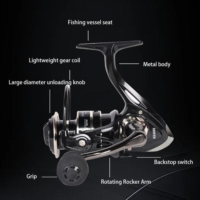 Daido Fishing - He2000/He/3000/He4000/Nx5000 Series Metal Reel Pancing Fishing Reel 5.2:1 Gear Ratio