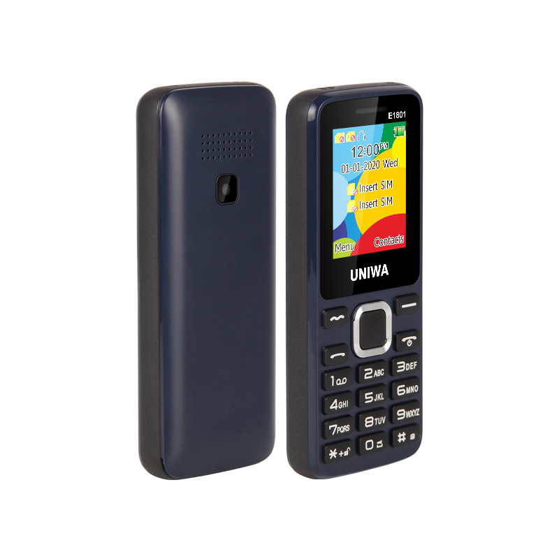 UNI E1801 Feature Phone with 1.77 Inch Display 800mAh Battery Dual SIM FM Radio Cell Phone for Elder