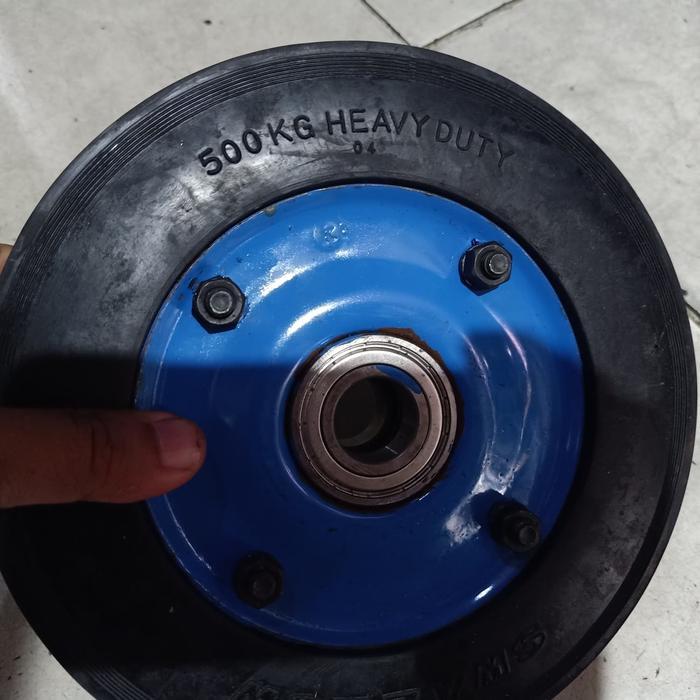 Kualitas Premium Heavy Duty Trolley Wheel / Roda Lori 8" Swallow 2 Bearing