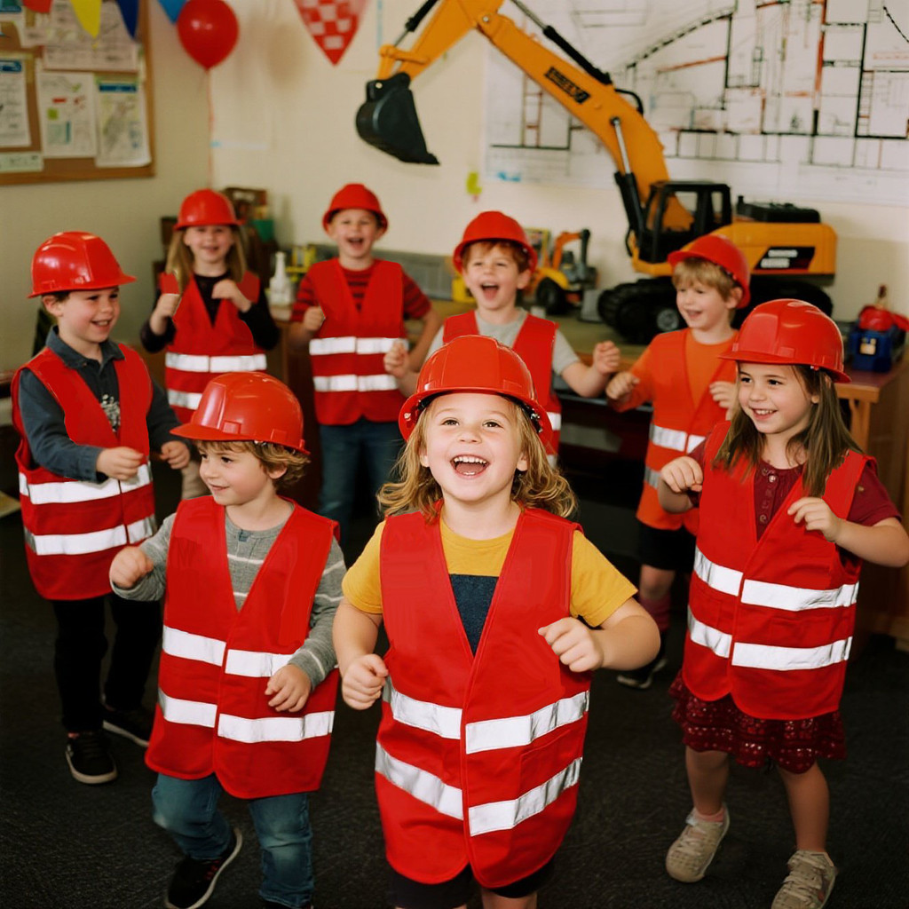 648Pc Construction Party Vest for Construction Hat for Construction Birthday Party Supplies Role