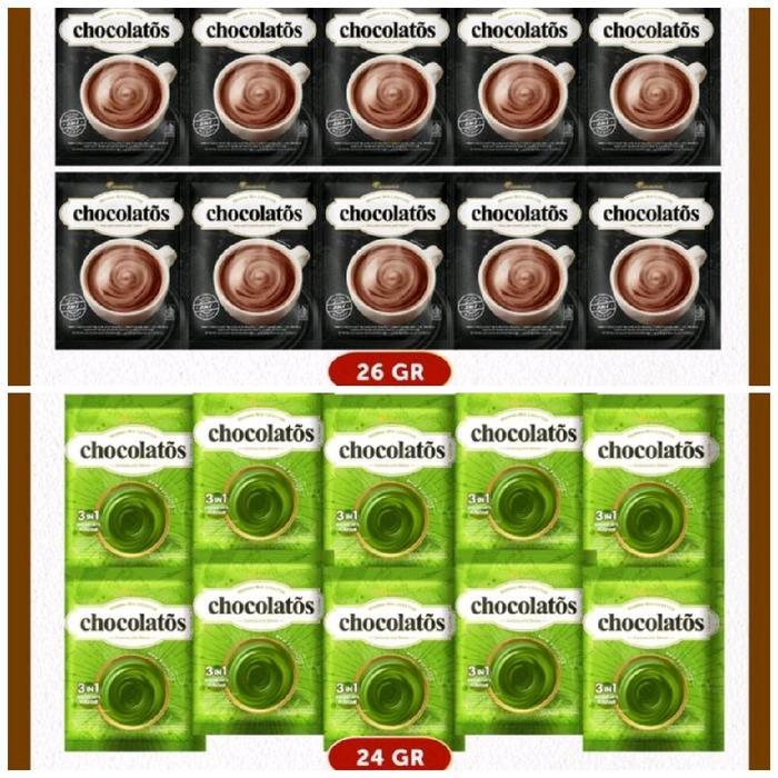 Chocolatos Choco / Matcha Powder Drink per renceng isi 25gr x 10 sachet