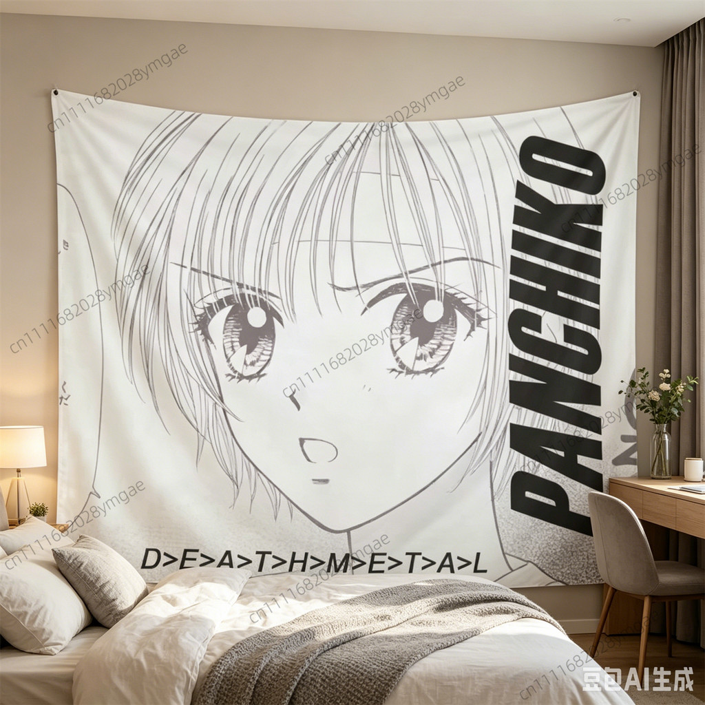 Aesthetic Cute Anime Girl PANCHIKO Wall Tapestry Girl Tapestries Bedroom Dorm Art Background Cloth
