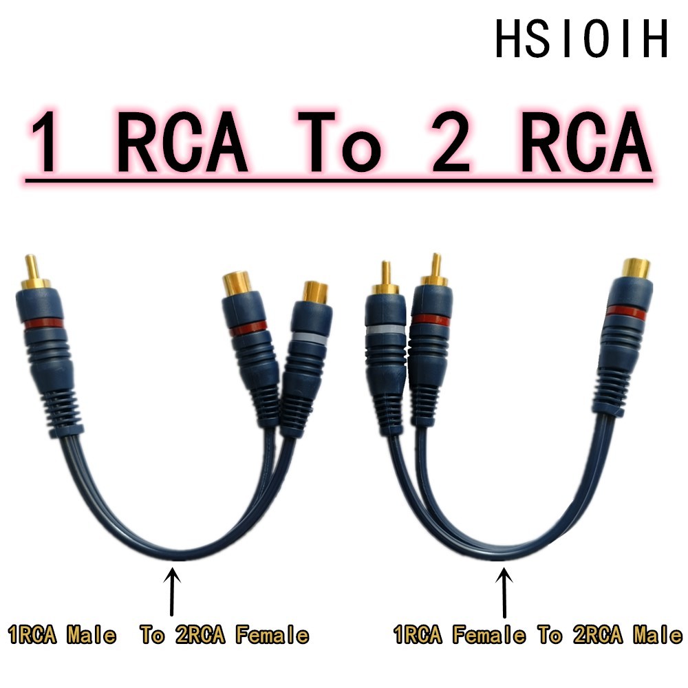Line Cooper Wire 2 RCA Female To 1 RCA Male Splitter Cable Audio Splitter Distributor Converter