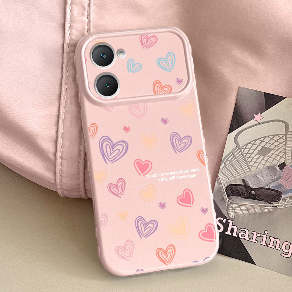 Casing HP VIVO Y03 Y03T Y18 Y18E Y18S Y28S 5G Smile Love Rainbow Hati Kartun Lucu Softcase Silikon A