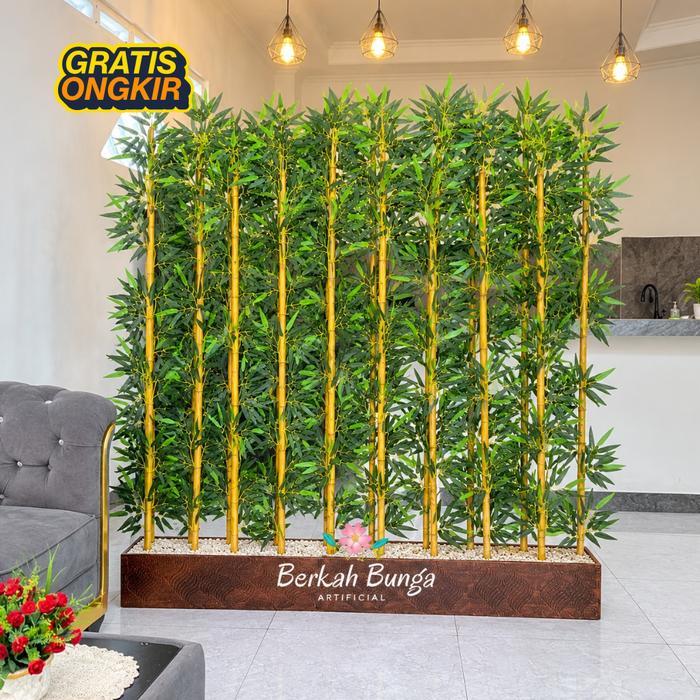 Partisi Bambu T 170cm ~ Artificial Penyekat Pembatas Ruangan Rumah~penyekat ruangan bambu