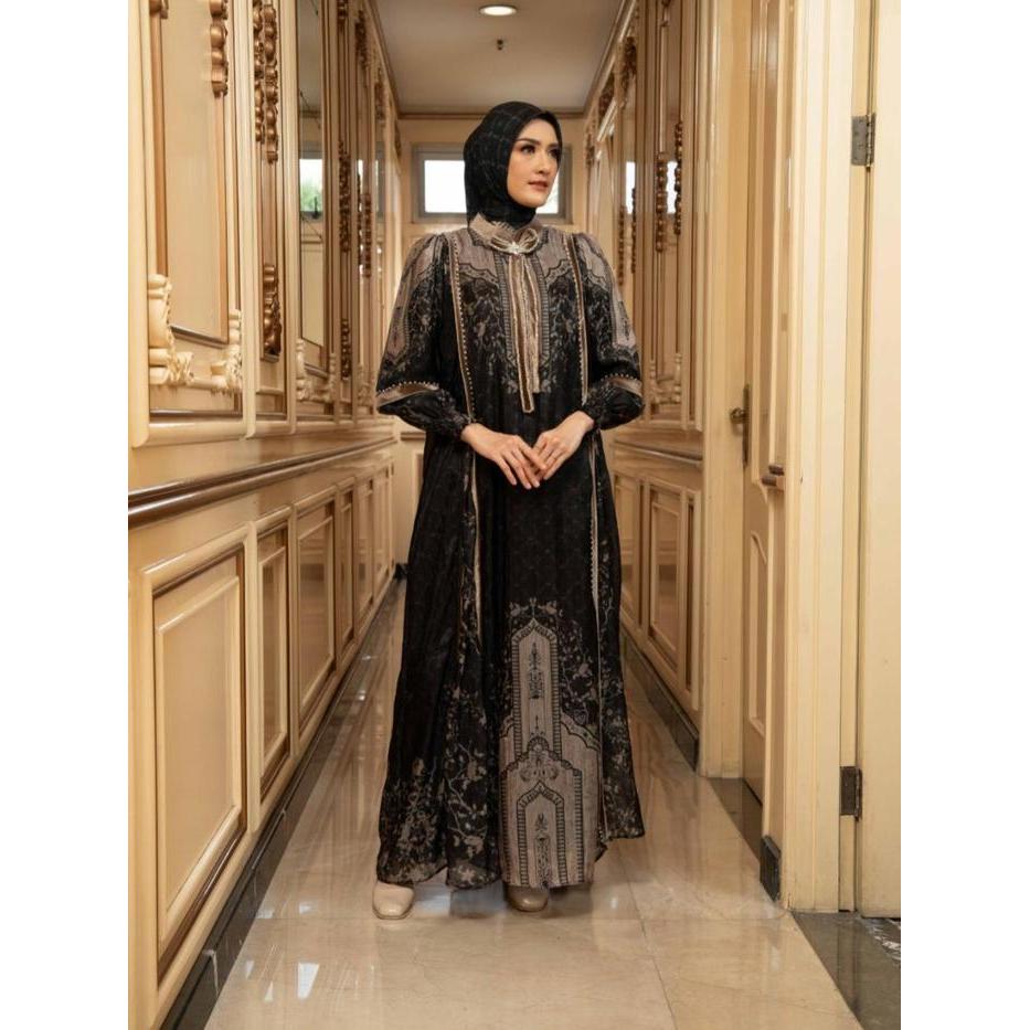 ORIGINAL Alcavella - [Special Muzdalifah] Zaneera Set Hijab Series Baju Gamis Dress Semi Sutra
