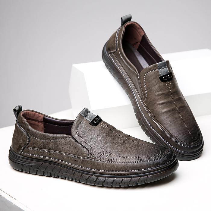 Eiger - Sepatu Slip On Pria Kulit Sepatu Pantofel Formal Sepatu Casual Sepatu Kerja Antiselip Hitam