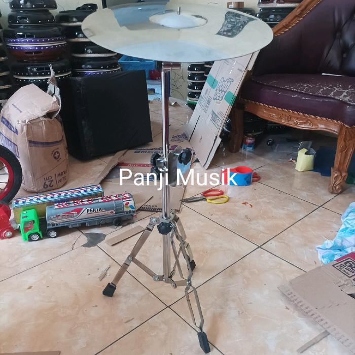 PROMO Stand plus simbal cymbal 10inc putih stenlis monel Stik