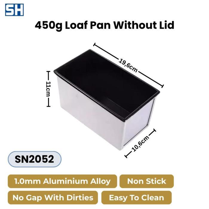 Loaf Pan Non Stick Loyang Roti Tawar Tanpa Tutup Anti Lengket Kapasitas 450 Gram Adonan Sanneng