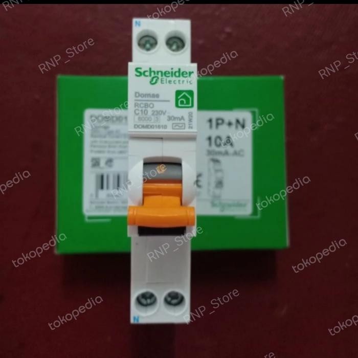 Schneider Elcb / Rcbo 1P+N 10A 16A 20A Elcb Slim Domae