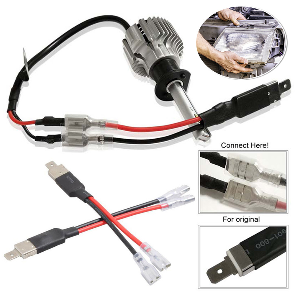 2-6Pcs LED H1 Wiring Connector Cable Holder Adapter LED Replacement Bulb Single Converter for HID He