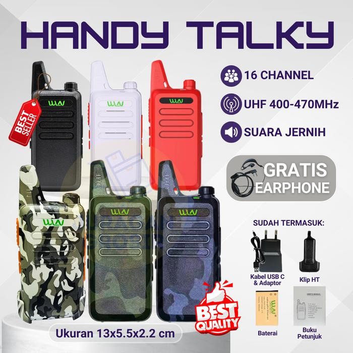HT WLN KD - C1 HT UHF Free Handsfree Lengkap KDC1 WLAN ORIGINAL