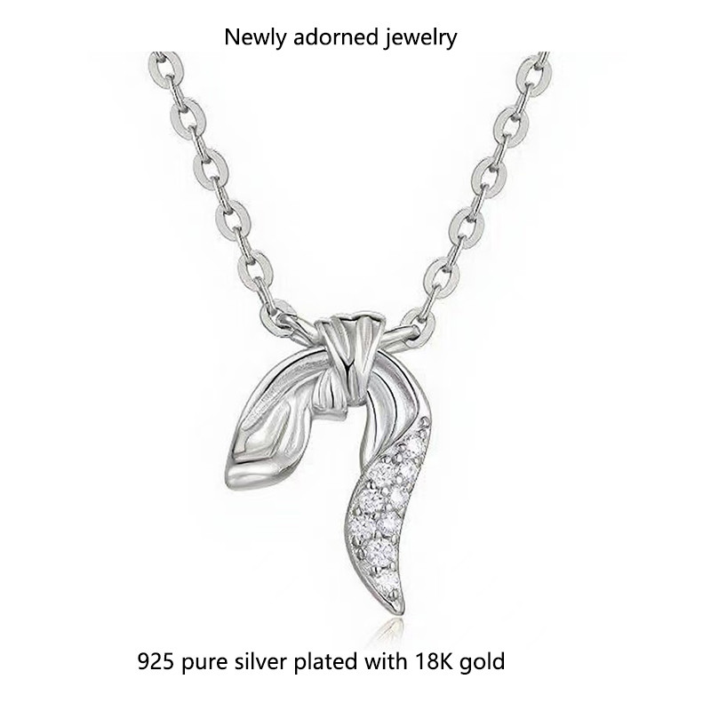 AliExpress Korean - style Moissanite Pendant Necklace for Women - Sweet, Simple, Versatile, Compact