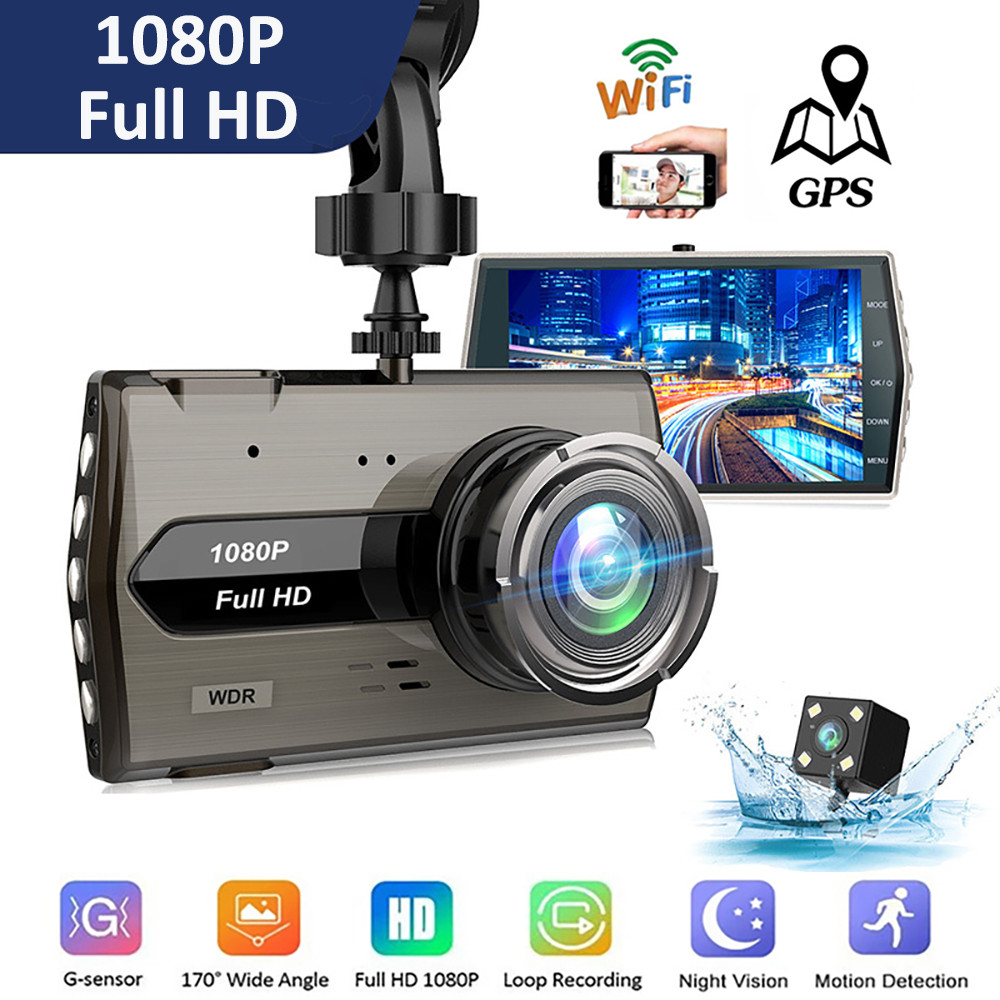 Dash Cam WiFi GPS Car DVR HD 1080P Rear View Camera Drive Video