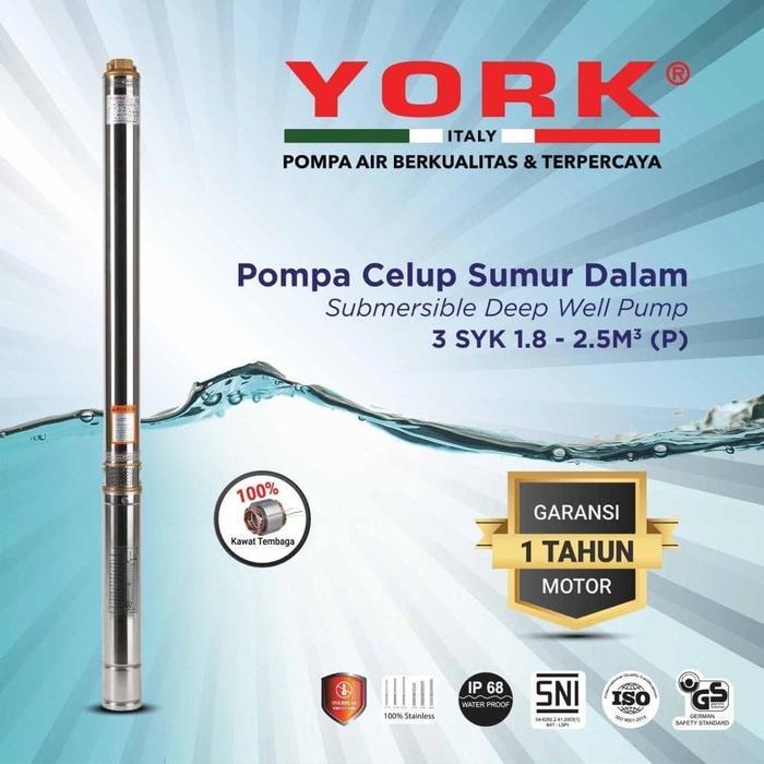 Do- YORK 3SYK 2.5 / 31 P 1,1 KW 1,5 HP pompa submersible sibel satelit