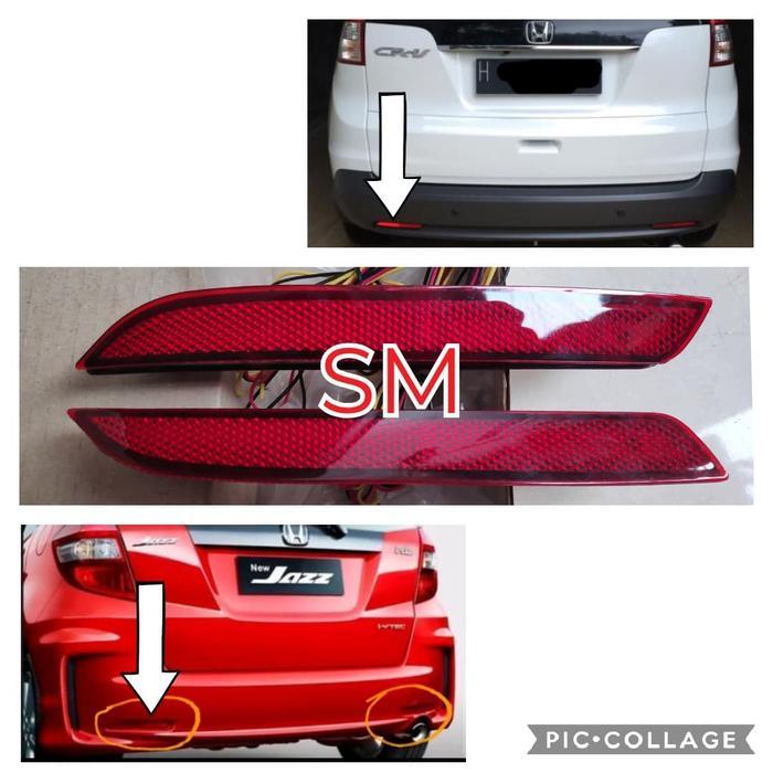 Reflektor Bumper Belakang Ada Lampu Untuk Honda Jazz Rs Ge8 2012 2013