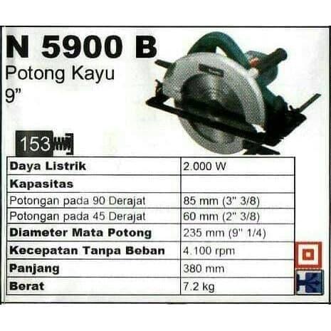 Mesin Gergaji Potong Kayu Circular Saw Makita N5900B N 5900 B