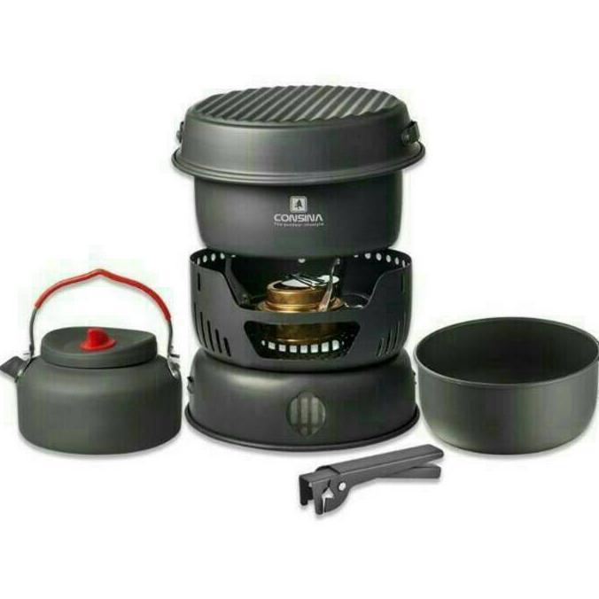 Dapatkan Cookware Fullset Consina/Cooking Set/Alat Masak Camping