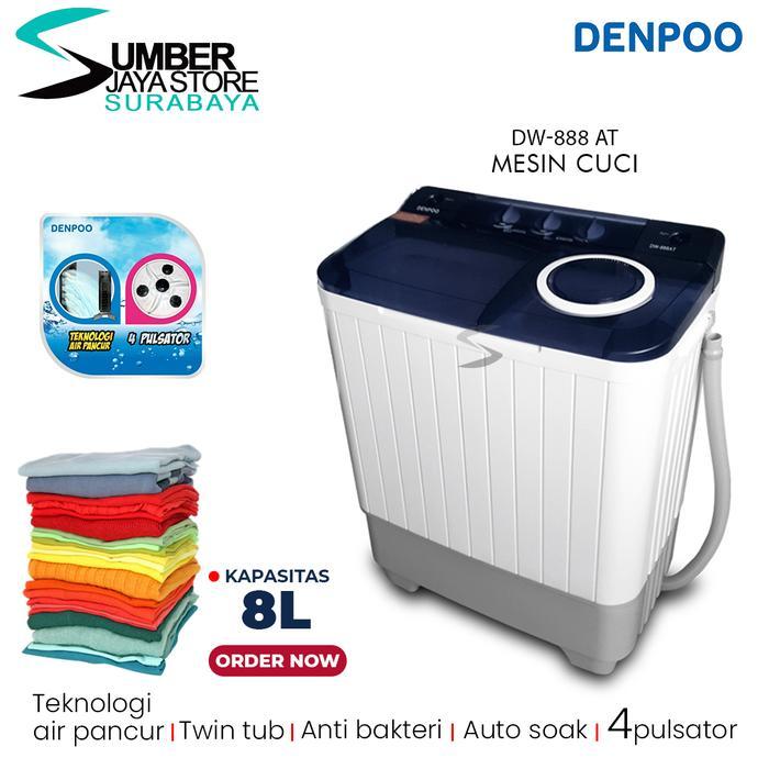 Denpoo Mesin Cuci Dw 888 At New / Dw888-At Kapasitas 8 Kg
