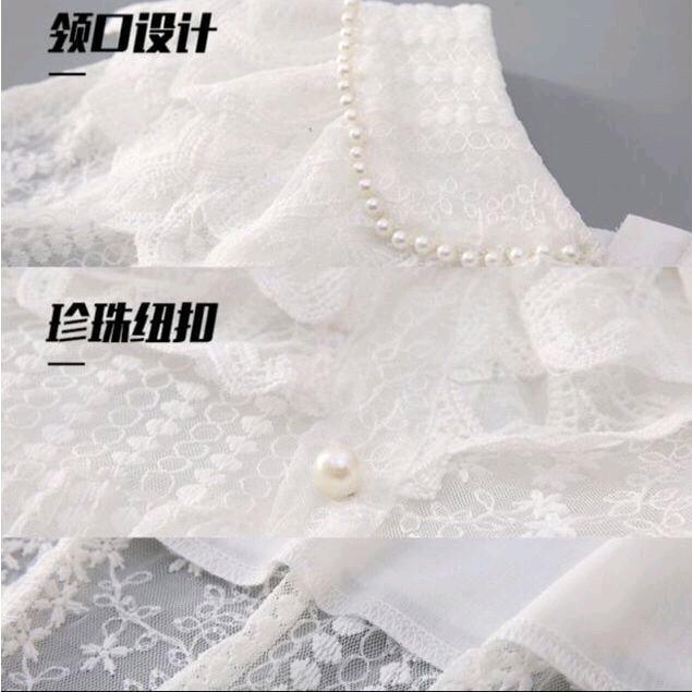 Dress Pesta Putih Brukat Brokat Anak Remaja Tanggung Gaun Baptis Renda 5-11Th