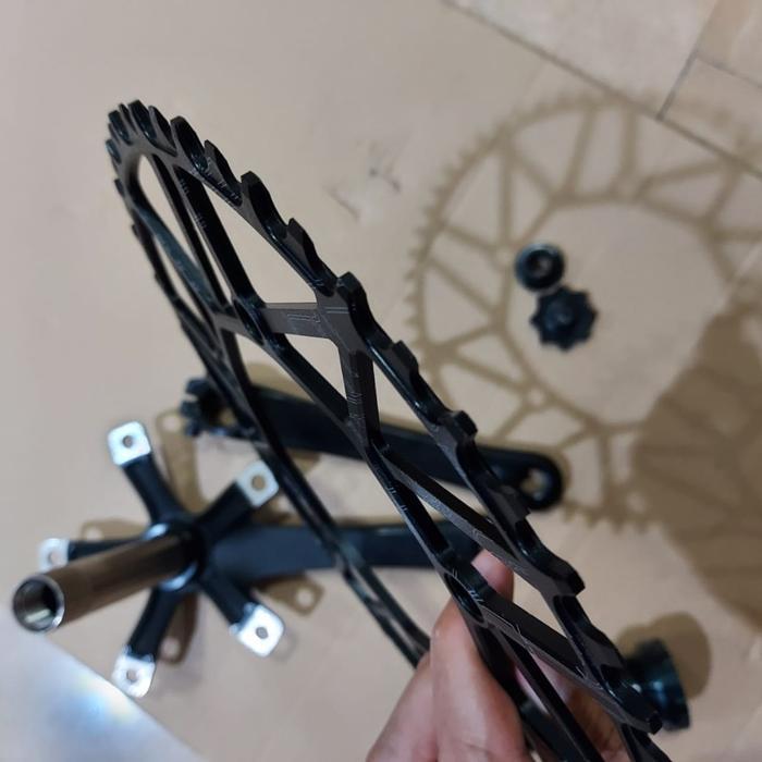 Crankset Litepro Plus Emboss Crankarm Crank Arm Set Bb Ht2 54T 56T Bb Hollowtech Gold Silver Black