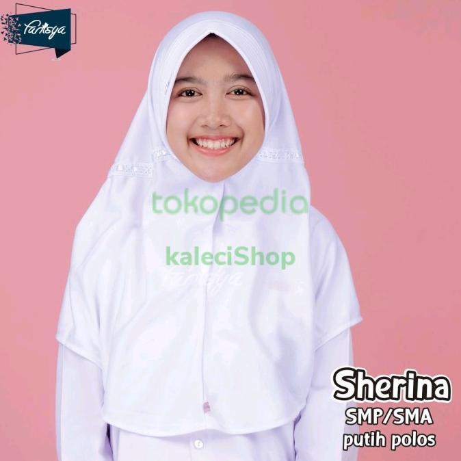 TERMURAH New Jilbab Instan Bergo Kaos Sekolah Smp Sma Putih Polos Fanisya READY STOCK