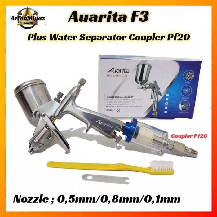 Spray Gun Auarita F3 Nozzle 0,5Mm/0,8Mm/1,0Mm Plus Water Separator