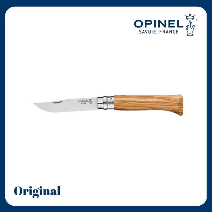 Ready Opinel N08 Olive Wood - Stainless Folding Knife