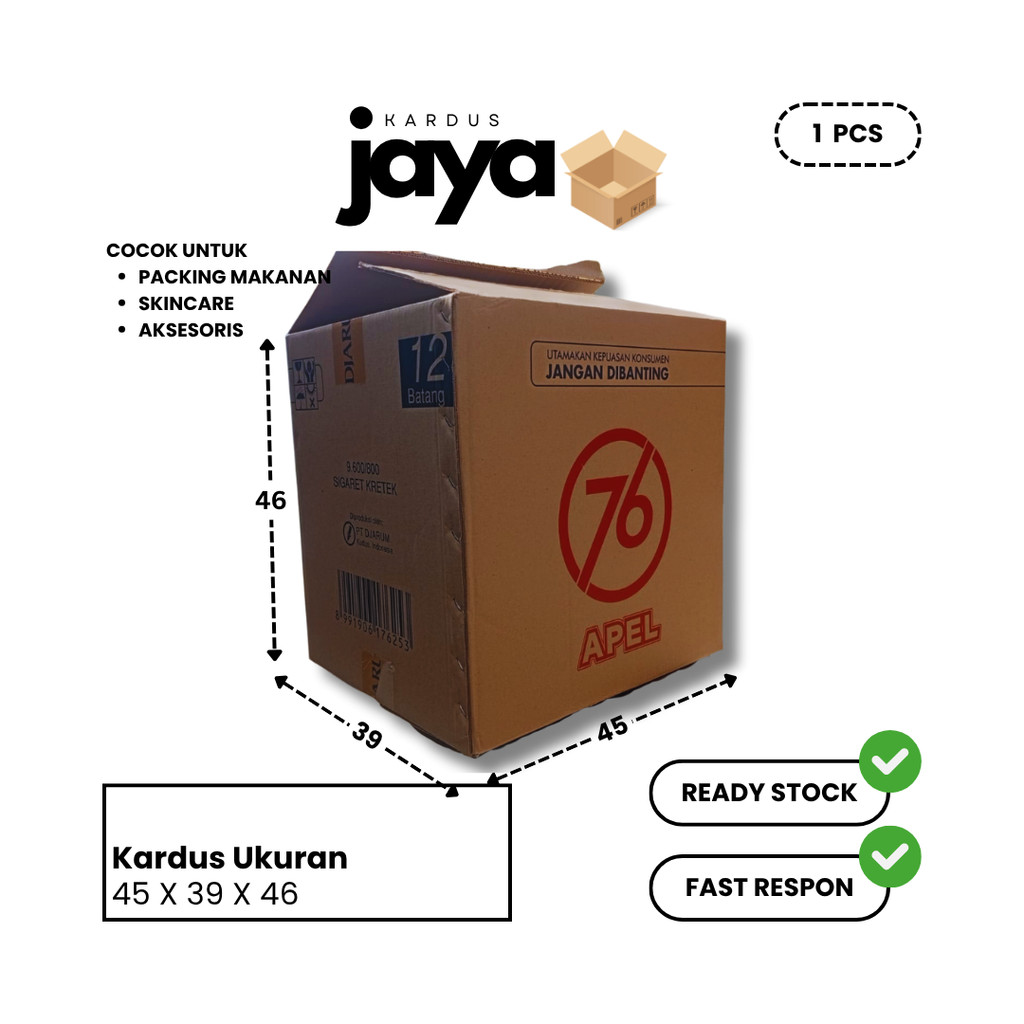 Kardus Bekas Djarum 76 Apel | Cocok untuk Packing Barang | Harga Murah | 1 Pcs