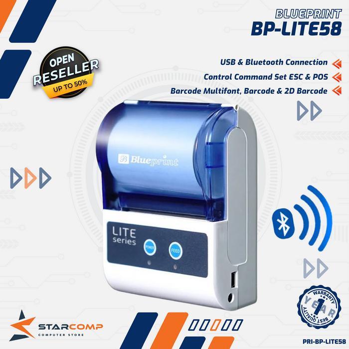 TERLARIS Blueprint BP-Lite58 Printer Thermal Portable Bluetooth BLUEPRINT LITE 58 READY STOCK