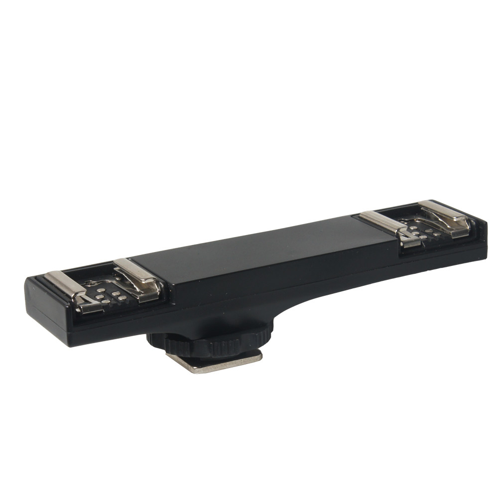 Dual Hot Shoe Flash Speedlite Light Bracket Splitter WS-2N for Canon 7DII 70D 5DIII Nikon D7100 D720