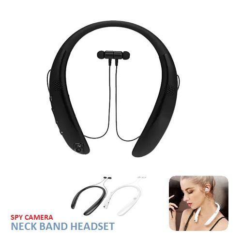 BERGARANSI Spy Cam Bluetooth Headset Neck Band - Kamera Pengintai - Spy Camera Portable
