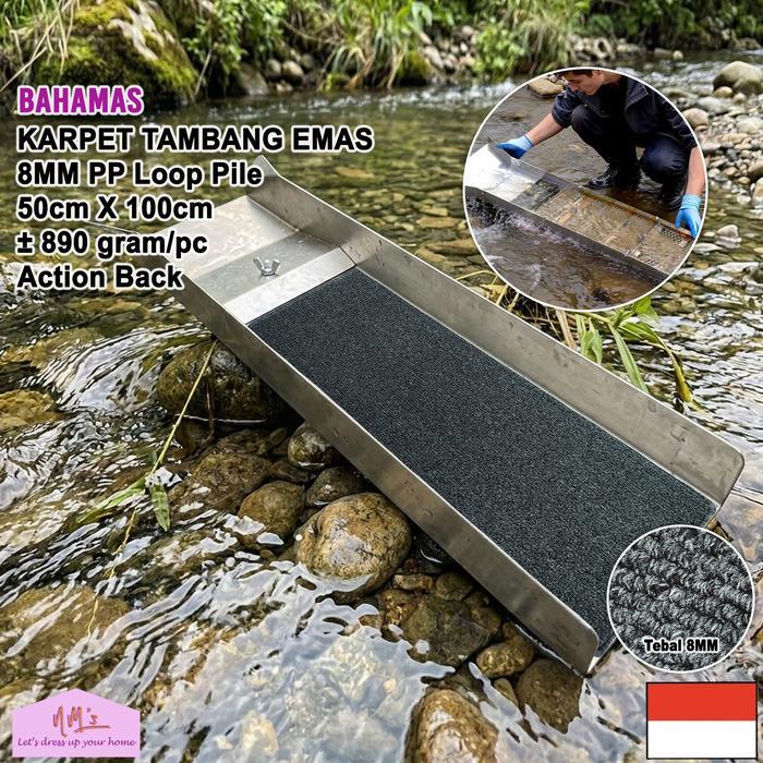 (PROMO) KESET KAKI JUMBO BESAR 50 CM X 100 CM SARINGAN TAMBANG EMAS KARPET DULANG POLOS MODERN BULU