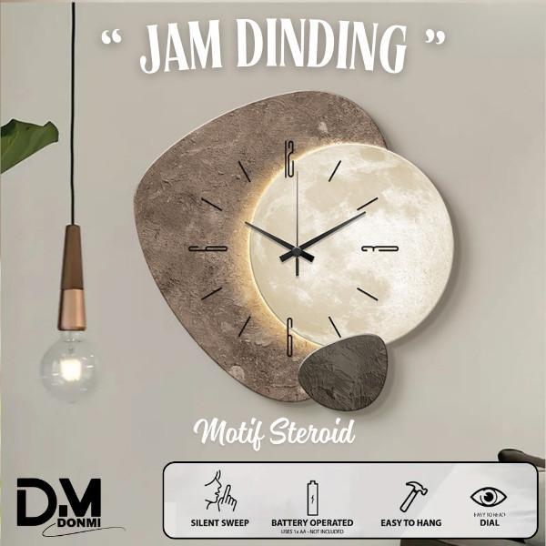 Jam Dinding Ukir Kayu Estetik Modern Klasik Jam Dinding Aesthetic Elegan untuk Ruang Tamu, Kamar &
