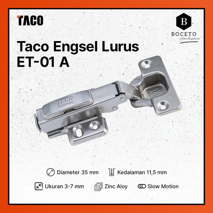 new Engsel Sendok TACO / Engsel Lemari Taco ET-01 A Lurus / Engsel Sendok Lurus (1 PASANG)