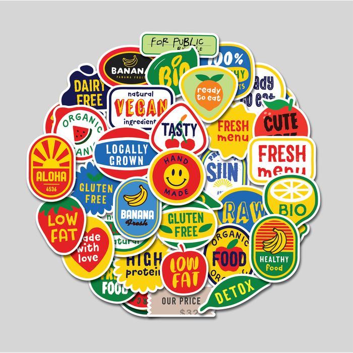 STICKER PACK FOOD LABEL STIKER TUMBLER LAPTOP STIKER KOPER HELM Paper